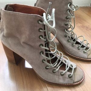 Sam Edelman Lace Up Open Toe Booties